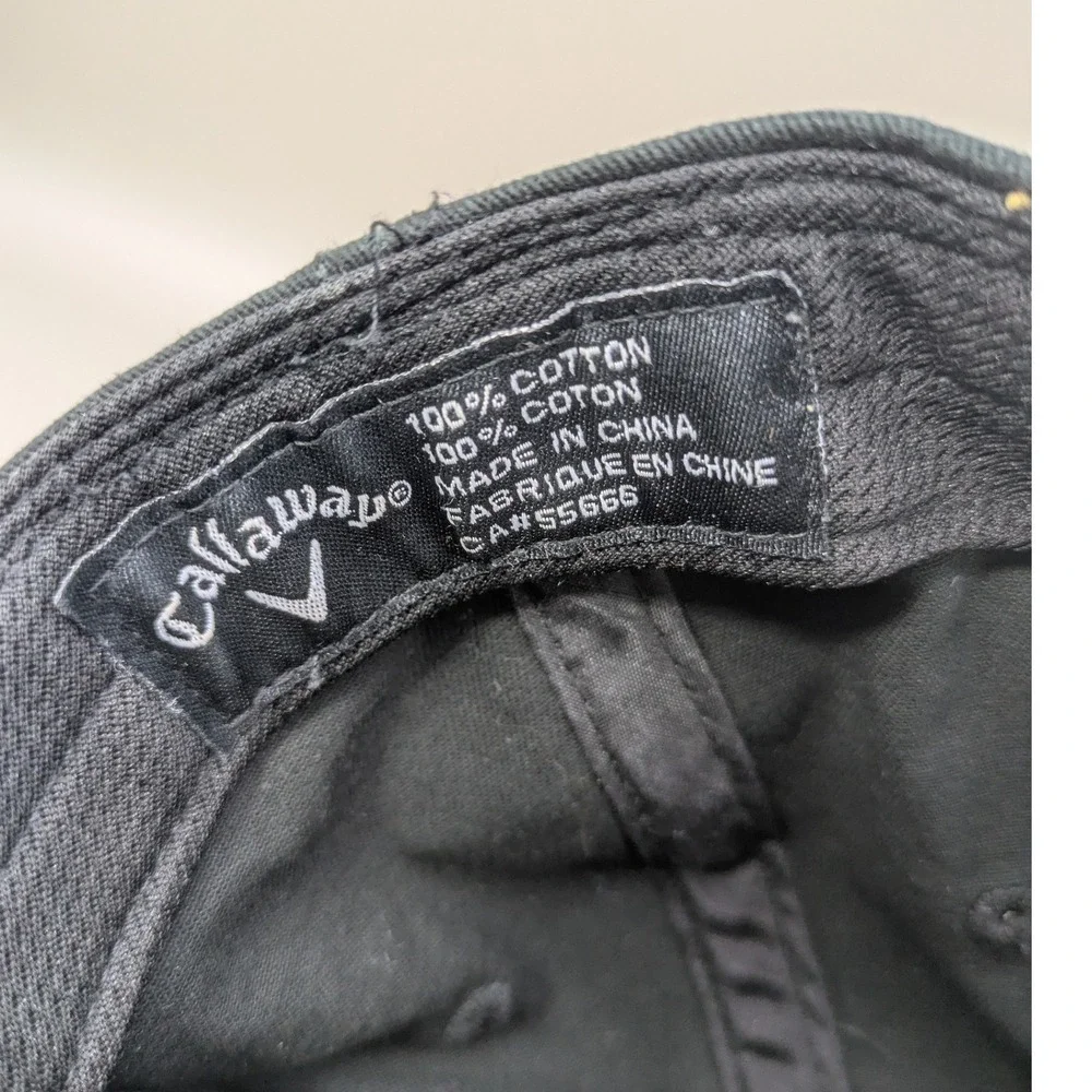 Callaway‎ Raised Letter Embroidered Black 100% Cotton Adjustable Golf Hat